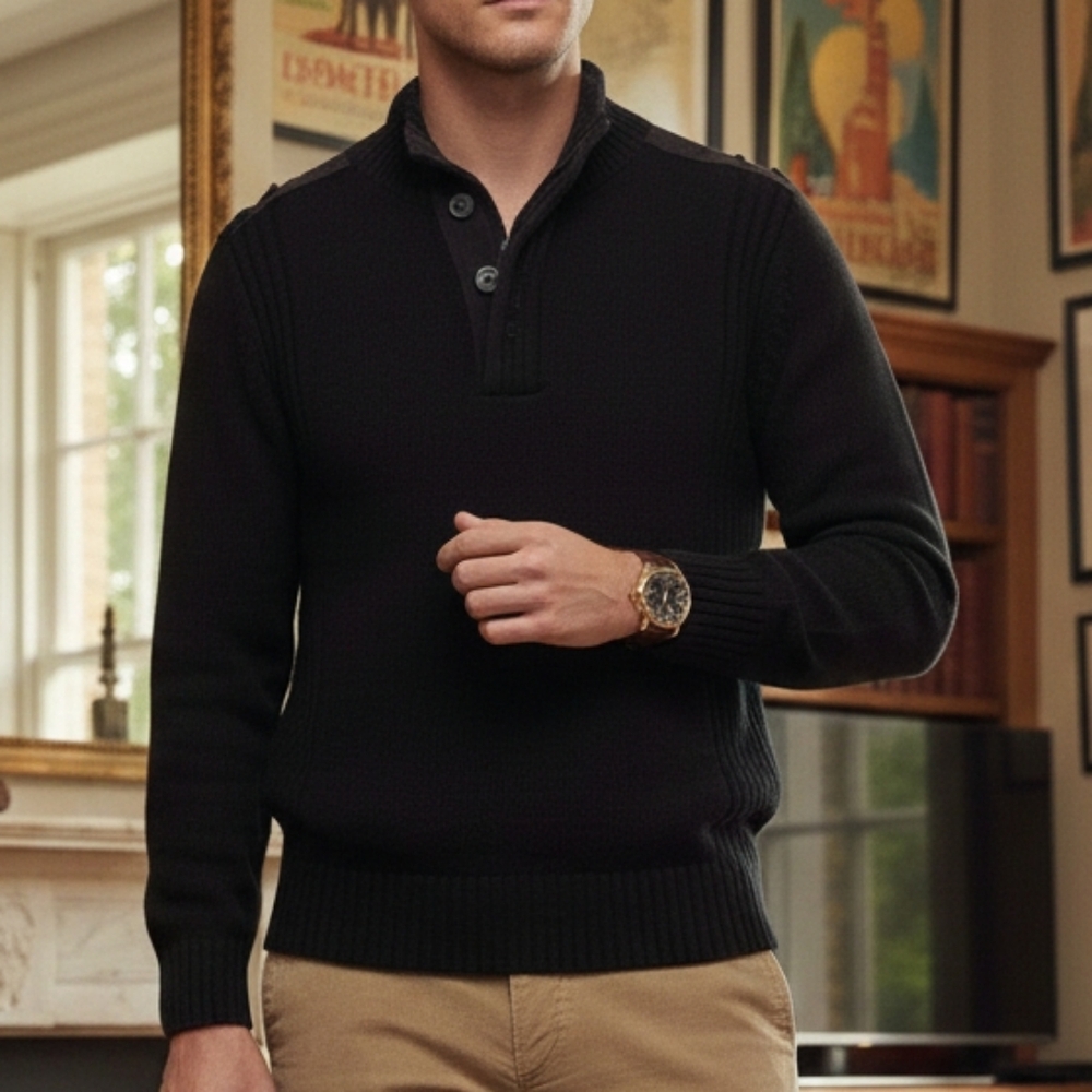 NWOT Burton Menswear London M Old Money Modern Academia Collar Knit Sweater